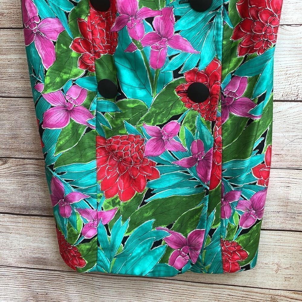 VINTAGE JOAN LESLIE TROPICAL PRINT DRESS - Picture 4 of 11
